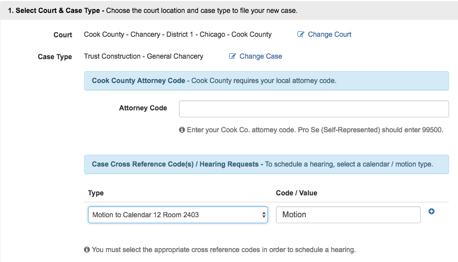 CourtFiling.net Case Cross Reference Numbers and Motions